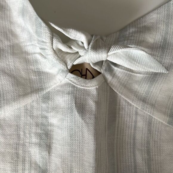 Chaser Ivory Grey Cropped Stripe Wide Leg Jumpsuit Women's Size M NWT - Picture 13 of 16